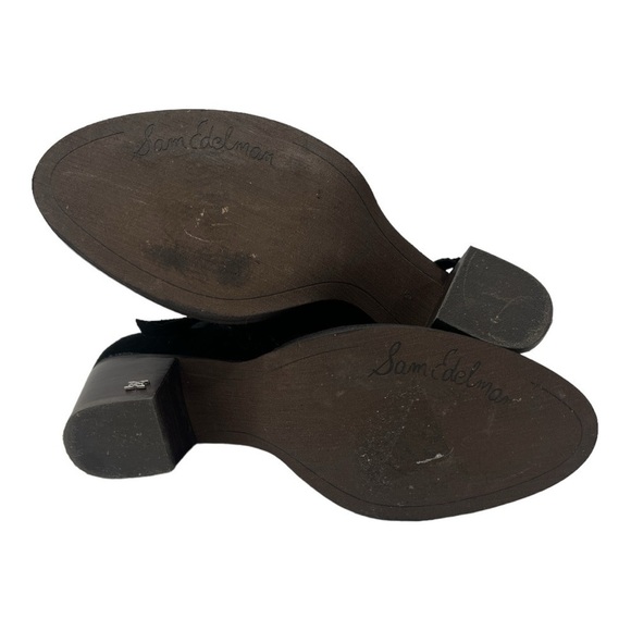 Sam Edelman Women’s Suede Macon Side Zip Ankle Boot Bootie Heeled Black Size 8 - Picture 9 of 11